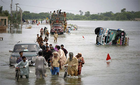 A view of heavy floods in Pakistan